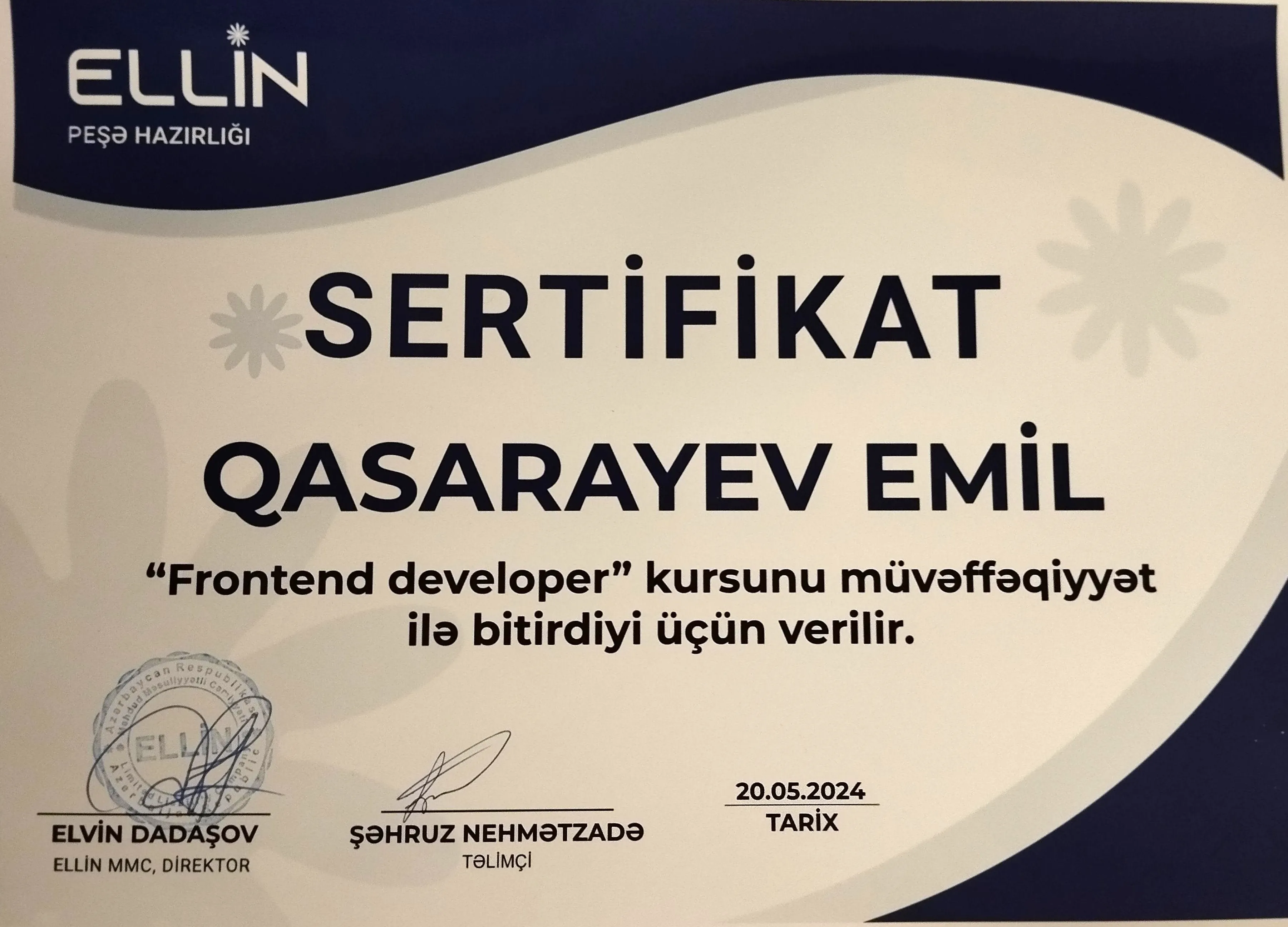 frontend developer emil gasarayev 
