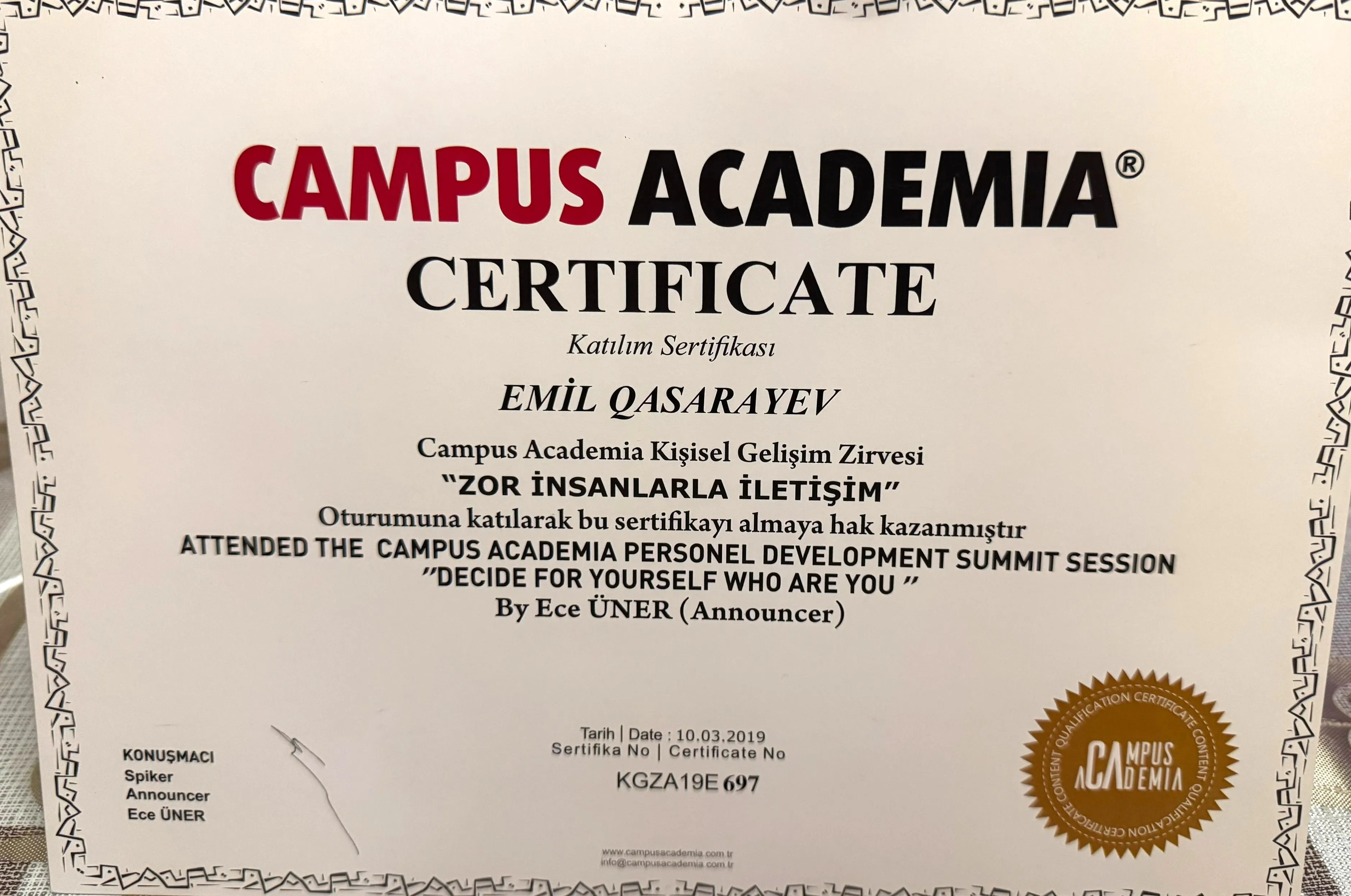 communucating emil gasarayev